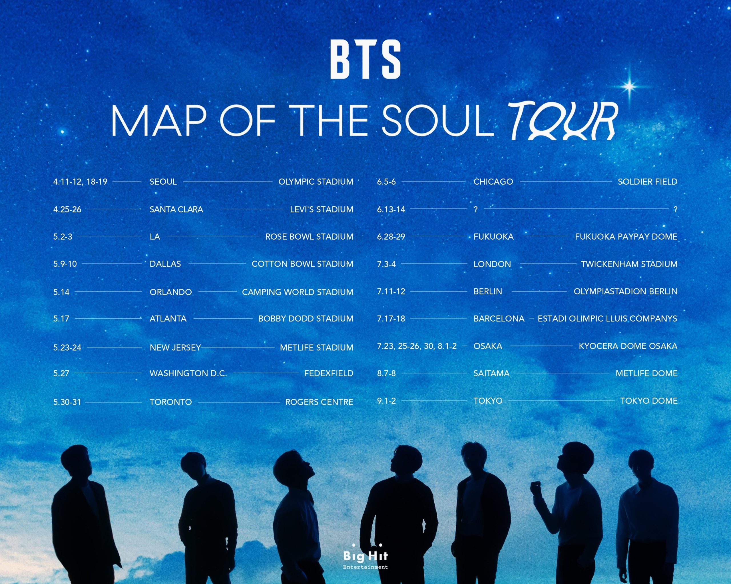 BTSワールドツアー「BTS MAP OF THE SOUL TOUR」開催決定 | PODA2560 x 2047