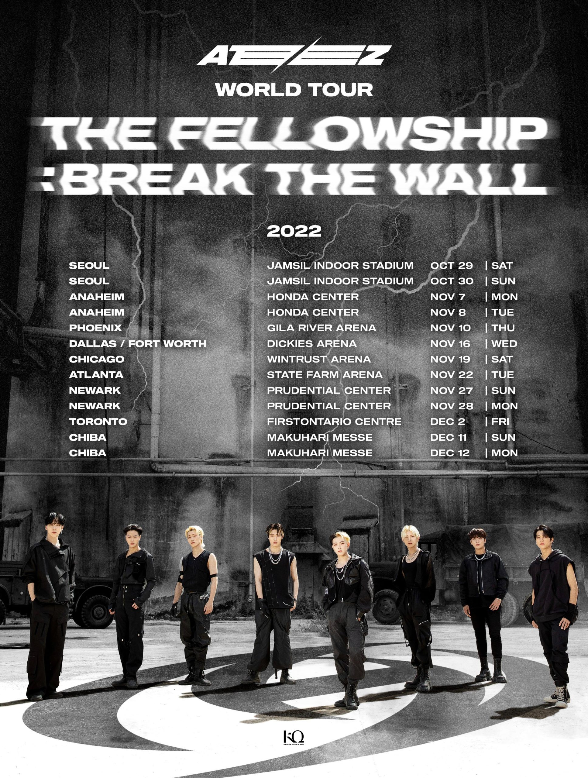 ATEEZ ワールドツアー「THE FELLOWSHIP : BREAK THE WALL」開催決定 | PODA